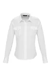 Damen-Langarm-Pilotenbluse White