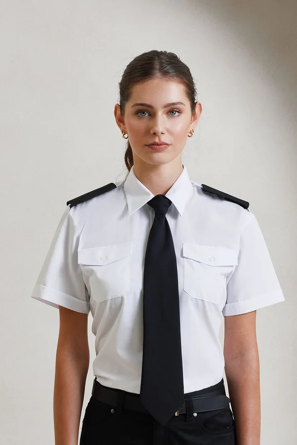 Ladies' Short-Sleeved Pilot Shirt White