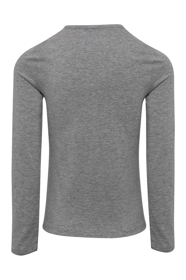 Long John - Women's roll sleeve T-shirt Grey Marl