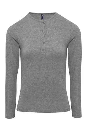 Long John - Women's roll sleeve T-shirt Grey Marl