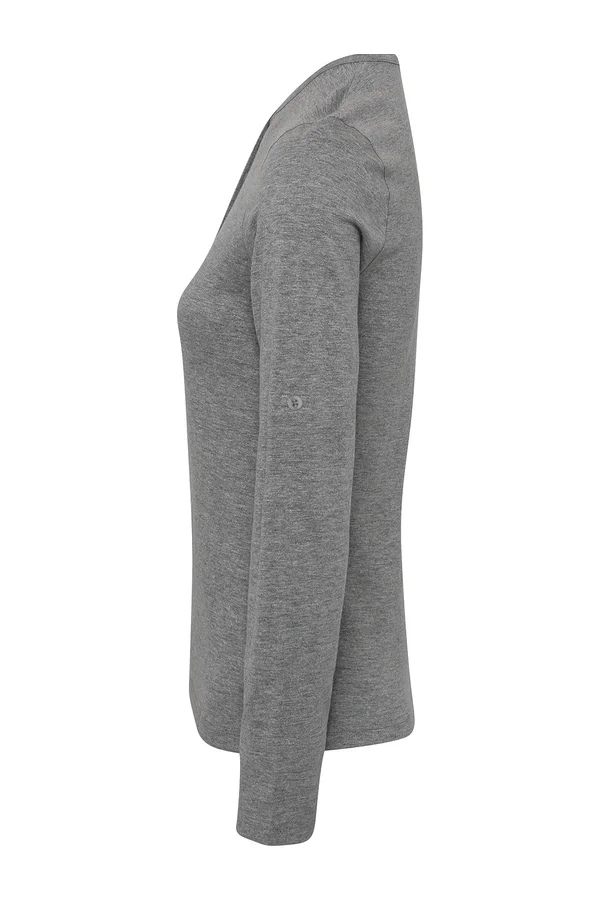 Long John - Women's roll sleeve T-shirt Grey Marl