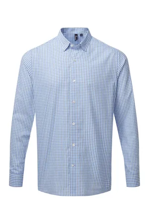 Hemd mit großen Vichy-Karos Light Blue / White