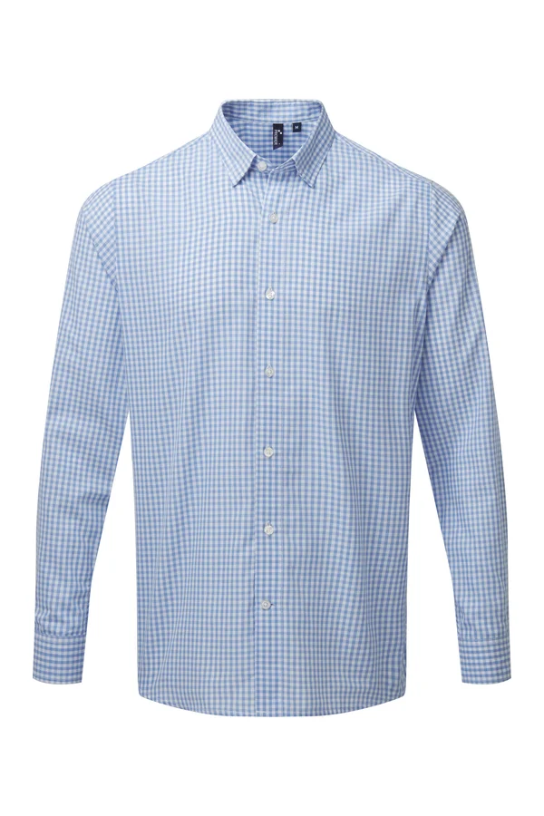 Hemd mit großen Vichy-Karos Light Blue / White