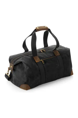 Beuteltasche aus Heritage-Wachstuch Black