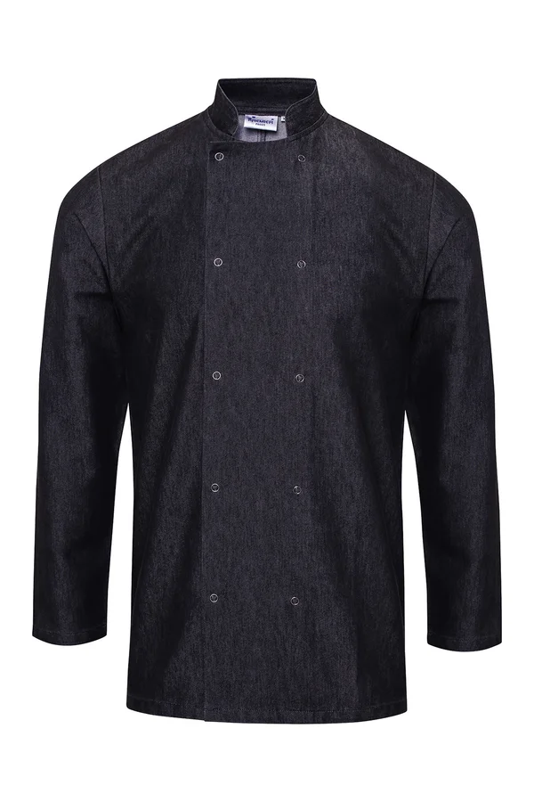 Denim chef's jacket Black Denim