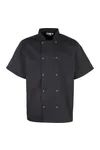 Studded Front Chef's Jacket Black
