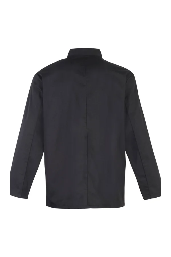 Long Sleeve Press Stud Chef's Jacket Black