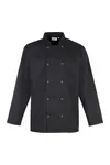 Long Sleeve Press Stud Chef's Jacket Black