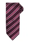 Waffle stripe tie Aubergine / Burgundy