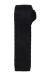 Slim knitted tie Black