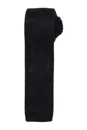 Slim knitted tie Black