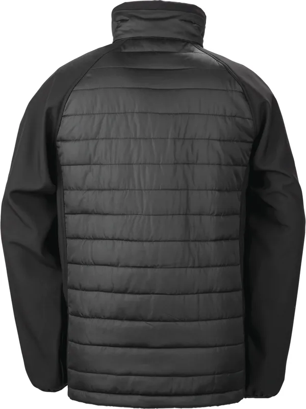 Black compass padded soft shell jacke