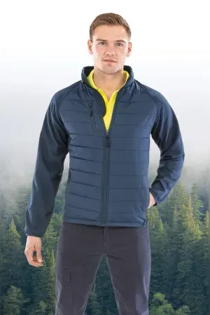 Black compass padded soft shell jacket