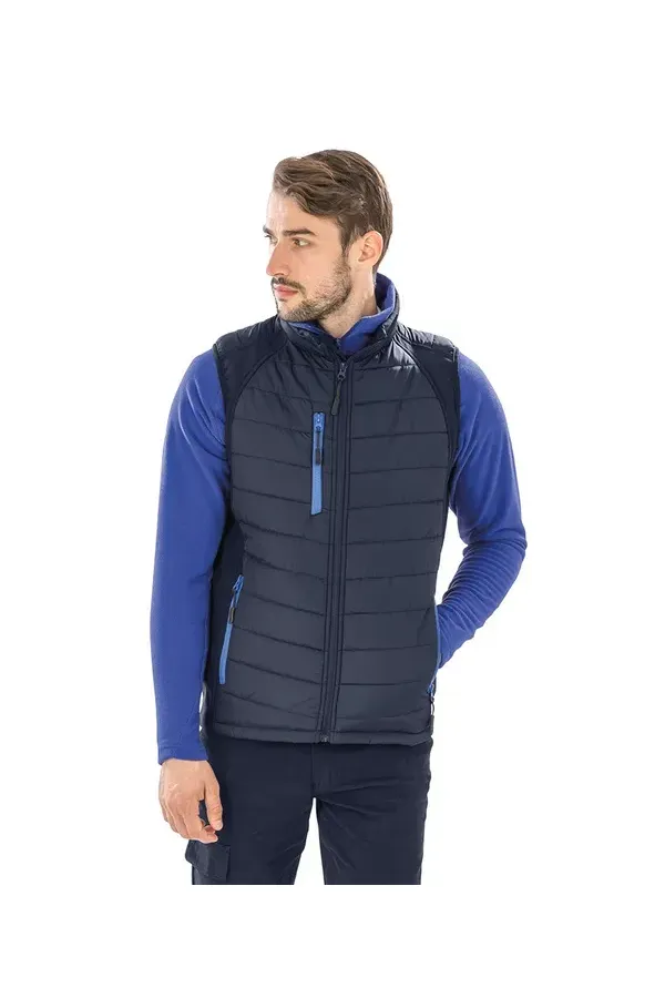 Black compass padded soft shell gilet