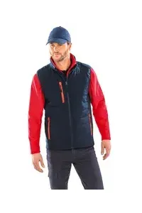 Black compass padded soft shell gilet