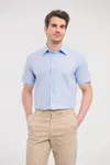 Tailliertes Oxford Hemd -⁠ Kurzarm Oxford Blue