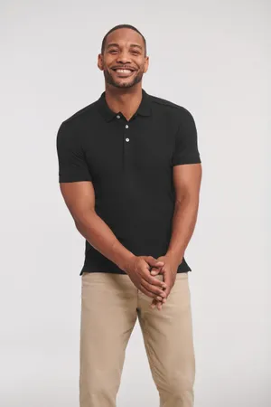 Stretch Polo für Herren Black