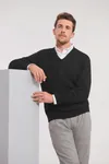 V-neck Knitted Pullover Black