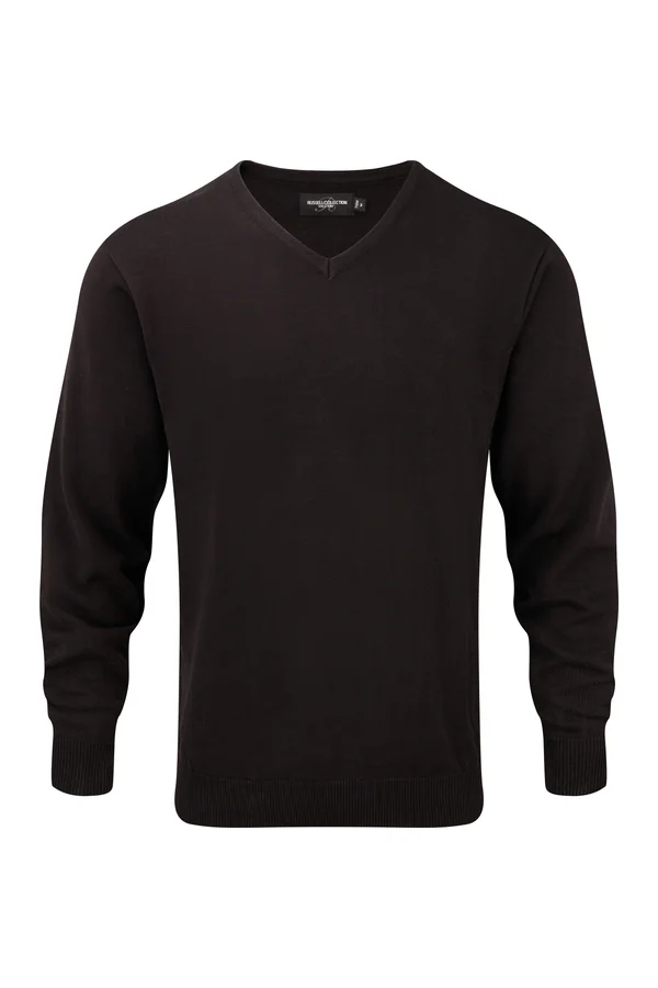 V-neck Knitted Pullover Black