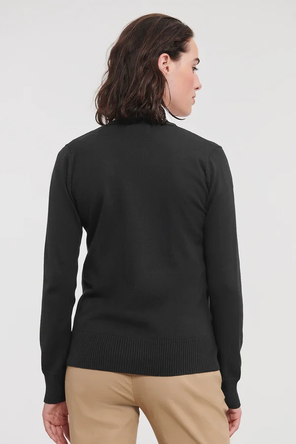 Ladies' V-neck Knitted Cardigan Black