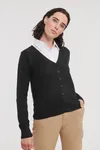 Ladies' V-neck Knitted Cardigan Black