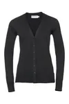 Ladies' V-neck Knitted Cardigan Black