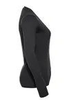 Ladies' V-neck Knitted Cardigan Black