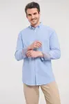 Long-sleeved washed Oxford Shirt