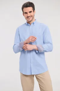 Long-sleeved washed Oxford Shirt