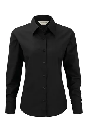 Ladies' Long Sleeve Easy Care Oxford Shirt Black