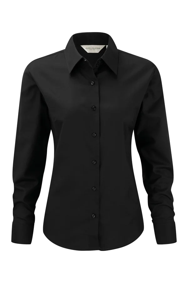 Ladies' Long Sleeve Easy Care Oxford Shirt Black