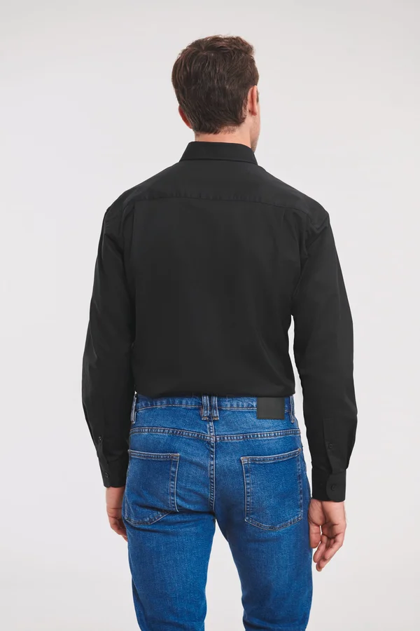 Men's Long Sleeve Easy Care Oxford Shirt Black