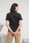 Ladies Short Sleeve Easy Care Oxford Shirt Black