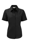 Ladies Short Sleeve Easy Care Oxford Shirt Black