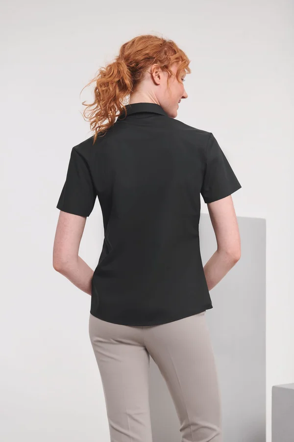 Ladies' Ss Polycotton Popelinehemd Black