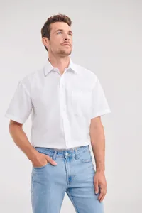 Men's Short-Sleeved Polycotton Poplin Shirt