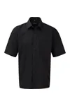 Men's Ss Polycotton Popelinehemd Black