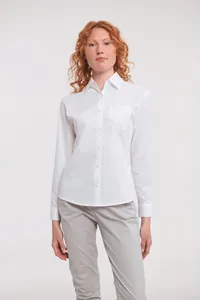 Ladies' Long-Sleeved Pure Cotton Poplin Shirt