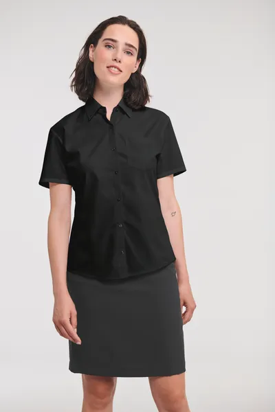 Ladies' Ss Pure Cotton Easy Care Poplin Shirt