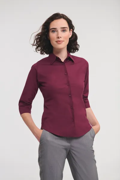 Ladies' 3/4 Sleeve Easy Care Fitted Shirt