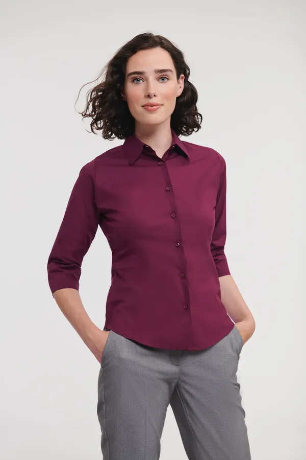 Ladies´ 3/4 Sleeve Fitted Stretch Shirt