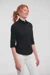 Ladies' 3/4 Sleeve Easy Care Fitted Shirt Black