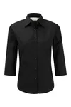 Ladies' 3/4 Sleeve Easy Care Fitted Shirt Black