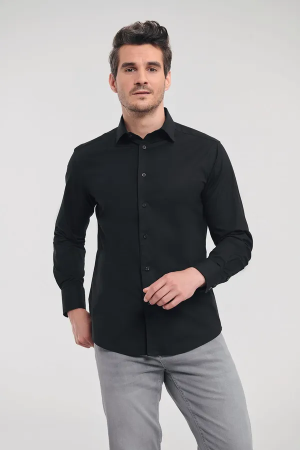 Men's Long-Sleeved Fitted Shirt