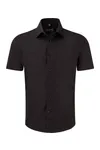 Men's Short Sleeve Easy Care Fitted Shirt Black