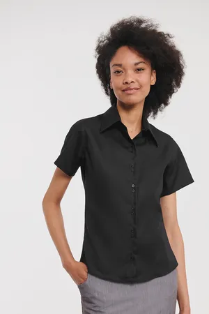 Ladies' Short Sleeve Ultimate Non-Iron Shirt Black