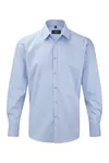 Men's Long Sleeve Herringbone Shirt Light Blue