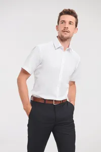 Men's Short Sleeve Herringbone Shirt