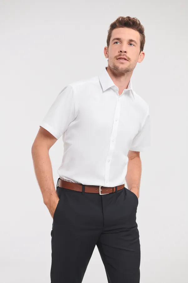 Men's Short Sleeve Herringbone Shirt