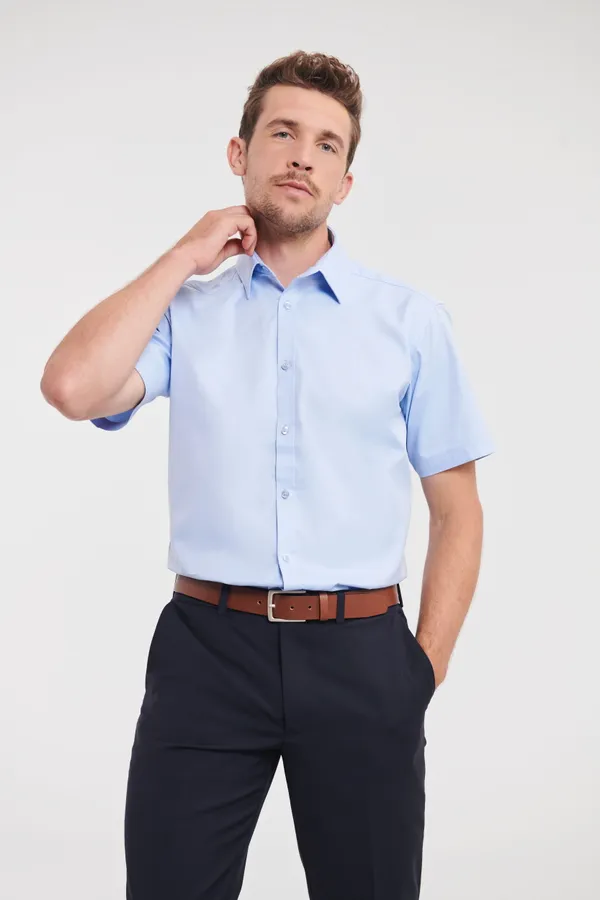 Men´s Short Sleeve Tailored Herringbone Shirt